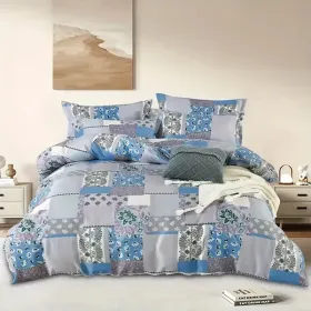 2pieces Comforter Set Twin Comforterx1 Pillowcasex1 Extremely Diverse Styles (Option: Patchwork Rustic blue)