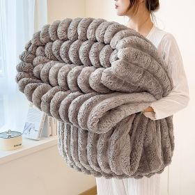 Luxurious Faux Rabbit Fur Blanket - Soft, Warm, And Comfortable, Perfect For Sofas, Beds, Offices, And Travel - A Versatile, All-season Gift And (Option: Grey-79in X 90in 200 X 230cm)