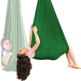 1pc Indoor Therapy Sensory Swing For Kids; Outdoor Room Adjustable Fabric Hammock For Children Teens Autism; ADHD; Aspergers; Sensory Integration (Color: green)