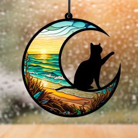 1pc color commemorative cat and dog UV printed acrylic hanging decoration for home window decoration pendant (Color: TYU402)