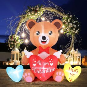 Halloween Outdoor Decorations, Blow Up Yard Decorations, Built-in LED Lights Décor for Indoor Home Party Garden Lawn Store, 5.9FT Pumpkin Ghost (Style: Holding Heart Bear)
