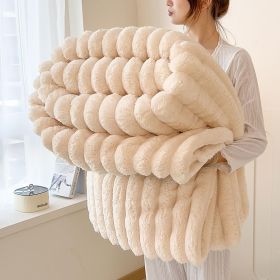 Luxurious Faux Rabbit Fur Blanket - Soft, Warm, And Comfortable, Perfect For Sofas, Beds, Offices, And Travel - A Versatile, All-season Gift And (Option: Beige-62inX 79in 150 X 200cm)